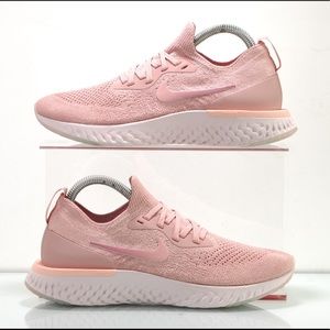 Nike Epic React Flyknit Women’s US 8 Pink Tint Rust Lace Shoes running walk
